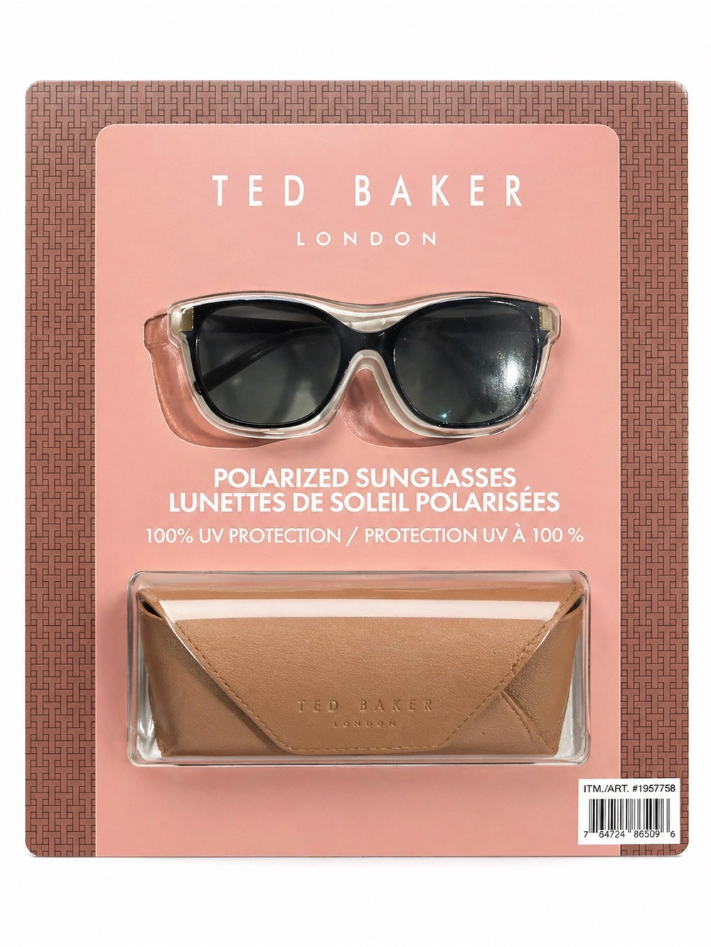 Ted Baker Women's Polarized Sunglasses with Brown Case — Black Lenses